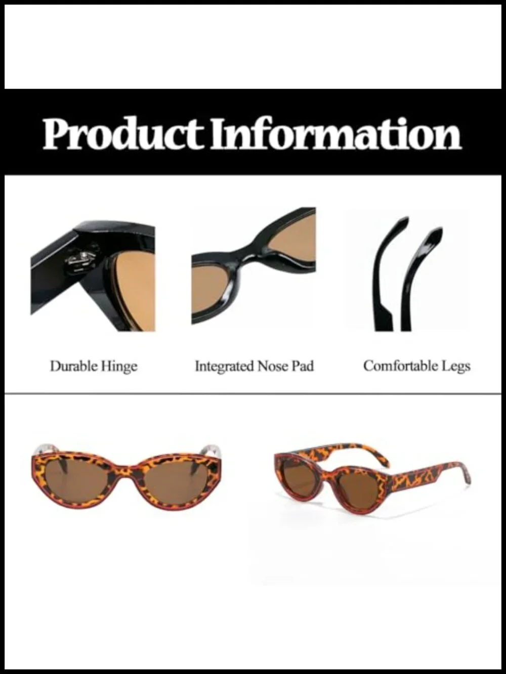 Retro Oval Cat Eye Sunglasses with UV400 Protection